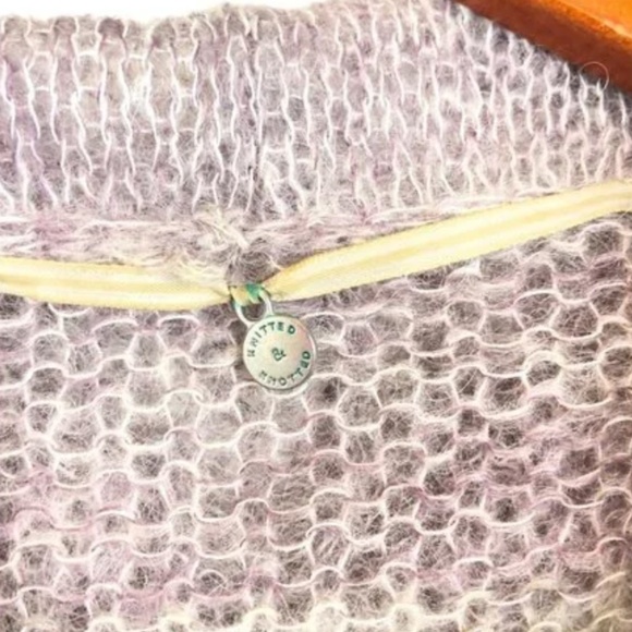 Knitted & Knotted Anthropologie Mohair Blend Open Knit Cowl Neck Sweater - Picture 8 of 11